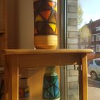 Mid-century Pattern Vetrata Vases And Bowls By Aldo Londi For Bitossi Italy. Black, Blue, Orange thumbnail 10