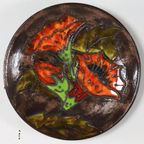 Vintage Keramieken Bord Wandbord Bloemen thumbnail 3