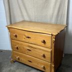 Antieke / Vintage Grenen Ladekast (Commode) thumbnail 13