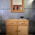 Italiaans Design Vintage Jaren 70 Dal Vera Bamboe Spiegel thumbnail 5