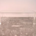 David Lange Lucite And Glass Coffee Table thumbnail 6