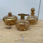 3 Delig Art Deco Kaptafelset Vintage Glas thumbnail 2