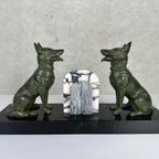 2x Art Deco Boekensteunen – Duitse Herdershond thumbnail 2