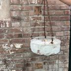 Art Deco Hanglamp, Vintage Albast Plafondlamp thumbnail 2