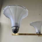 Lamp Art Deco 1930 Modernistisch 4 Arms Matglazen Schalen thumbnail 11