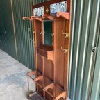 Art Deco Kapstok Eik Messing Met Facetspiegel thumbnail 9