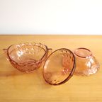 Art Deco Persglas Set Roze, Jaren '50 thumbnail 3