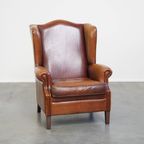 Comfortabele En In Goede Staat Verkerende Schapenleren Oorfauteuil Met Een Tijdloos Design thumbnail 11