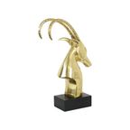 Enorme Vintage Gouden Ibex Gazelle Rams Kop Koperen Sculptuur Xl 56Cm thumbnail 8