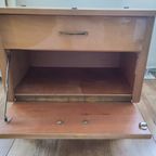 Vintage Nachtkast Bedside Table Nachtkastje Hout Lade thumbnail 4
