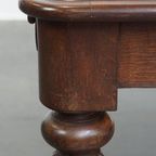 Grote, Unieke En Antieke Victoriaanse Engelse Eikenhouten Schrijftafel / Partner Desk thumbnail 14