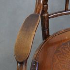 Prachtige Antieke Houten Design Stoel Van Mundus Voor Thonet Met Armleuningen thumbnail 7
