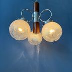 Mazzega Murano Kroonluchter / Space Age Glazen Hanglamp / Mid Century 70S Vintage Plafondlamp thumbnail 2