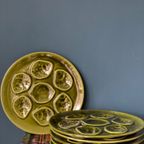 Niderviller Set Van 6 Vintage Oesterborden Diep Groen thumbnail 3