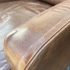 Strakke Leren Fauteuil In Nette Staat, Art Deco Stijl,75 Cm Hoog Achterkant thumbnail 2