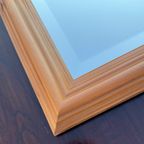 Vintage Brown Wooden Rectangular Wall Hanging Morris Mirror Large thumbnail 10