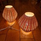 2 Rotan Atomic Stijl Tafellampen Ibiza Boho thumbnail 8