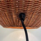 Rotan Bolvormige Vloerlamp / Tafellamp. Duitsland 1980'S thumbnail 12