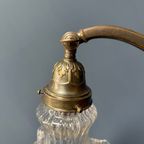 Franse Art Nouveau Tafellamp Met Transparante Glazen Kap thumbnail 9