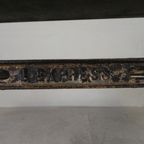 Industriele Tafel, Tuintafel Met Hardsteen Plaat Op Gietijzeren Frame, Jaren 30 thumbnail 17