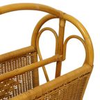 Vintage Boho Bamboe Rotan Lectuurbak Magazinerek Jaren 80 thumbnail 12