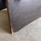 Vintage Ronde Salontafel Met Glas & Hout & Tegels thumbnail 8