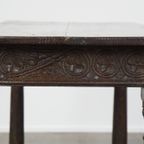Antieke Engelse Side Table/haltafel Uit Begin 18e Eeuw Met Prachtige Details In Het Houtsnijwerk thumbnail 14