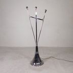 Staande Verchroomde Lamp In Art Deco Stijl, Jules Dewaele Bruxelles, Jaren 50 thumbnail 3