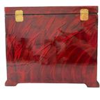 Vintage Chinese Sieradendoos Rood Lakhout Messing 1960’s thumbnail 5