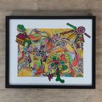 Abstracte Kleurrijke Schilderijen Van Rotterdamse Kunstenares Zippora Mijer (52,5x42,5cm) (per Stuk) thumbnail 6