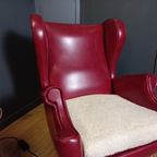 Rode Italiaanse Vintage Designfauteuil thumbnail 13