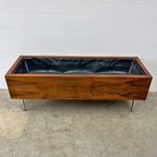 Midcentury Rechthoekige Xl Plantenbak Palissander - Chroom thumbnail 5