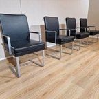 4x Hulsta D13 Stoelen - Eetkamerstoelen - Zwart Leder-design thumbnail 7