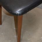 Retro Stoeltje Teak Met Zwarte Bekleding thumbnail 8