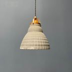 Oude Kwik Glazen Hanglamp Met Messing Armatuur thumbnail 15