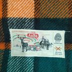 Vintage Aabe Zuiver Scheerwollen Deken (oranje/groen/bruin) thumbnail 4