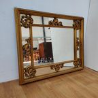 Grote Vintage Goudkleurige Spiegel, Schouwspiegel Badkamerspiegel 103 thumbnail 4