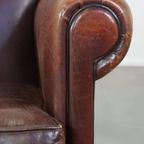 Prachtige, Strak Afgewerkte Design Fauteuil/Armchair Gemaakt Van Schapenleer thumbnail 11