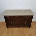 Vintage Antiek Dressoir Commode Ladekast Badkamermeubel Met Marmer Blad 606 thumbnail 5