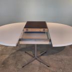 Vintage Eettafel Pastoe Witte Uitschuifbare Tafel Ovaal thumbnail 12