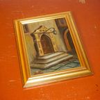 Vintage Architectural Painting * Signed Framed Oil Painting thumbnail 5