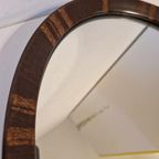 Vintage Ovale Spiegel Met Bruine Rand Jaren 70 thumbnail 2