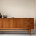 Vintage Houten Dressoir / Sideboard Met 3 Deurtjes En 4 Lades thumbnail 5