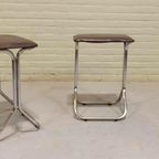 Set Van 2 Vintage Chrome En Vinyl Kruks Krukjes thumbnail 9