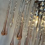 Murano Teardrop Roze Vintage Hanglamp Chrome Kristal thumbnail 5