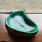 Mid Century Modern Franse Groen Keramiek Schaal Vintage thumbnail 9