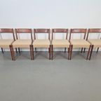 Vintage Teak Tafel & 6 Stoelen Mid Century Denmark '60 thumbnail 14