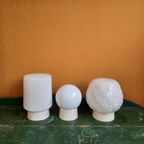 Vintage Plafoniere, Plafond Lamp, Helder Reliëf Glas thumbnail 11