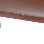 Cognac Kleurige Lederen Armzetel In Mahoniehout thumbnail 3