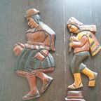 Peruaans Gezin Vintage Houtsnijwerk Muurhangers thumbnail 12
